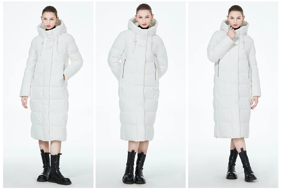 Maxi Long quilted coat elegant thick cotton jacket winter women's Outerwear with hood The Clothing Company Sydney