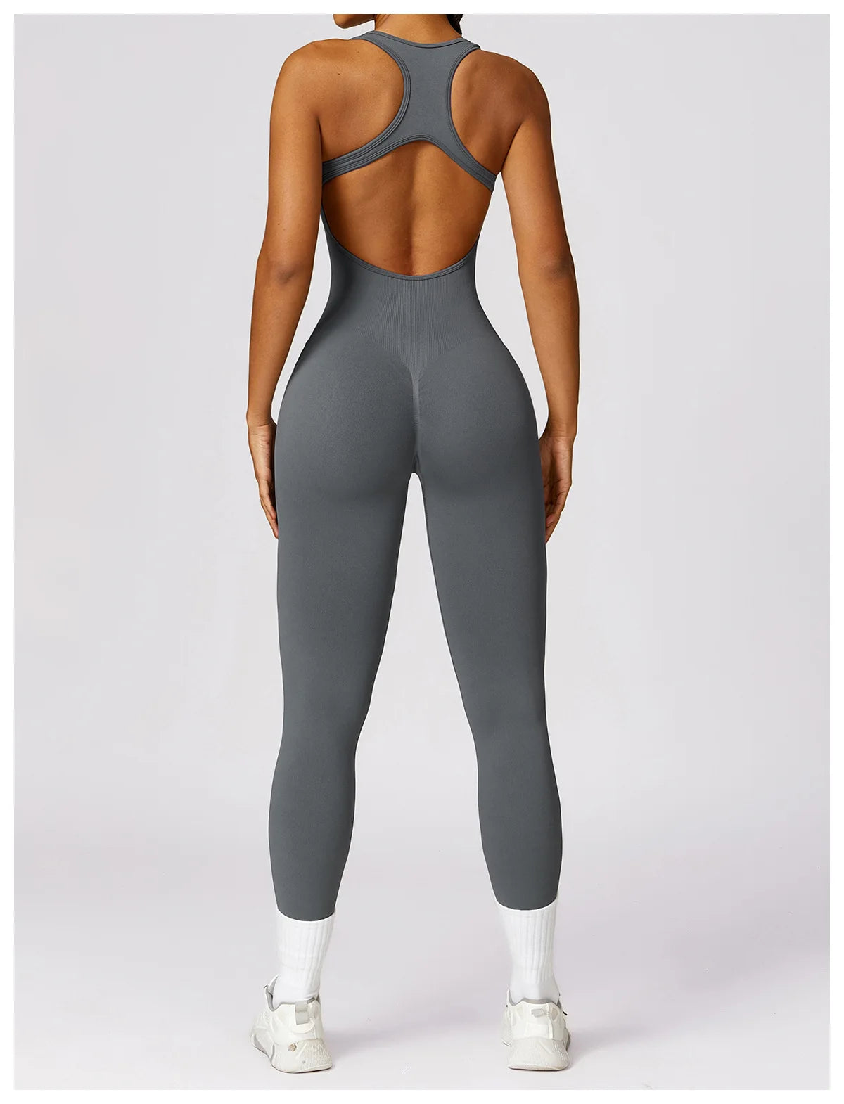 Seamless Gym Sport Jumpsuit Women Sportswear Hollow Backless Scrunch Fitness Overalls Push Up One Pieces Outfit Yoga Wear The Clothing Company Sydney