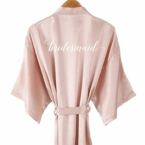 Champagne bathrobe bride bridal party sister team shower sleepwear bridesmaid wedding short robes - The Clothing Company Sydney