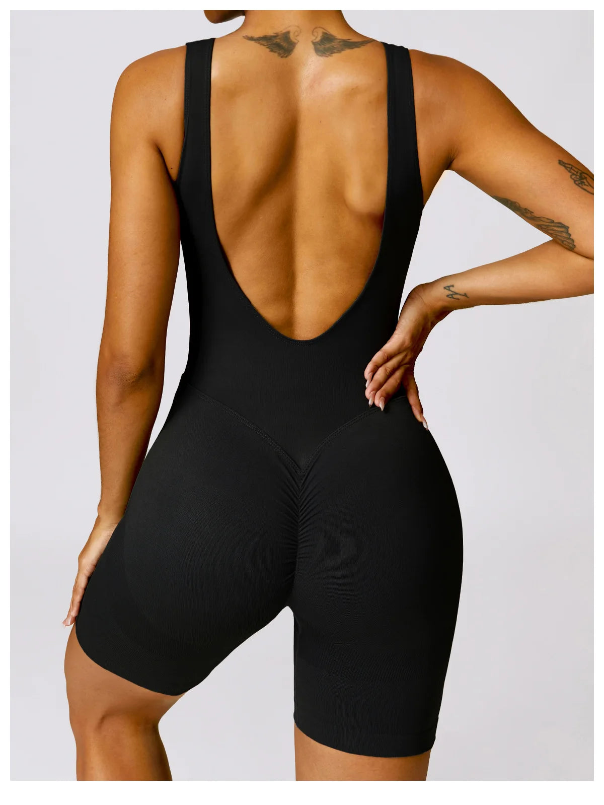 Yoga Set One-Piece Seamless Hollowed Out Women's Jumpsuits Gym Push Up Workout Fitness Bodysuit - The Clothing Company Sydney