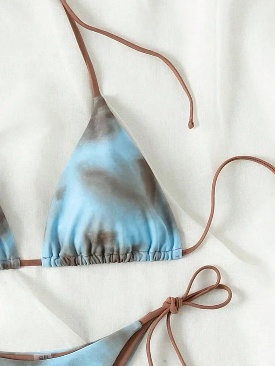 Tie Dye Mini Micro String Bikini Women Swimwear Swimsuit Two Piece Bikini Set Halter Bathing Suit The Clothing Company Sydney