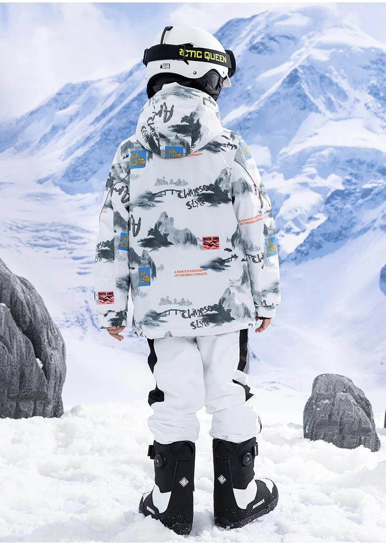 Children's Snow Suit Outfit Wear Outdoor Waterproof Windproof Warm Costume Winter Snowboarding Ski Jacket and Strap Pant Boys and Girls The Clothing Company Sydney