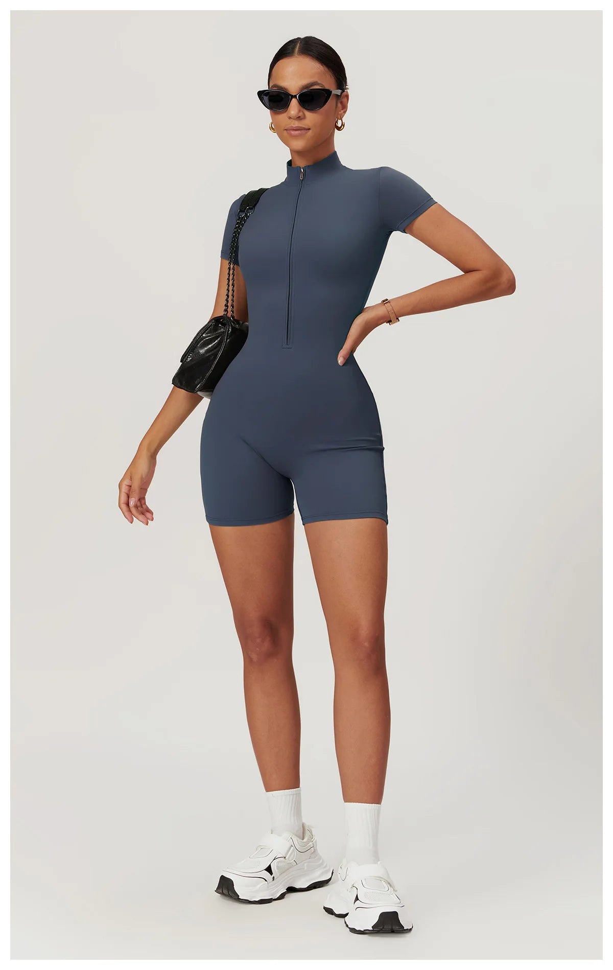 One Piece Jumpsuit Summer Short Sleeve Zipper Sports Wear Gym Fitness Bodysuits Women Dance Running Workout Clothes Yoga Suit The Clothing Company Sydney