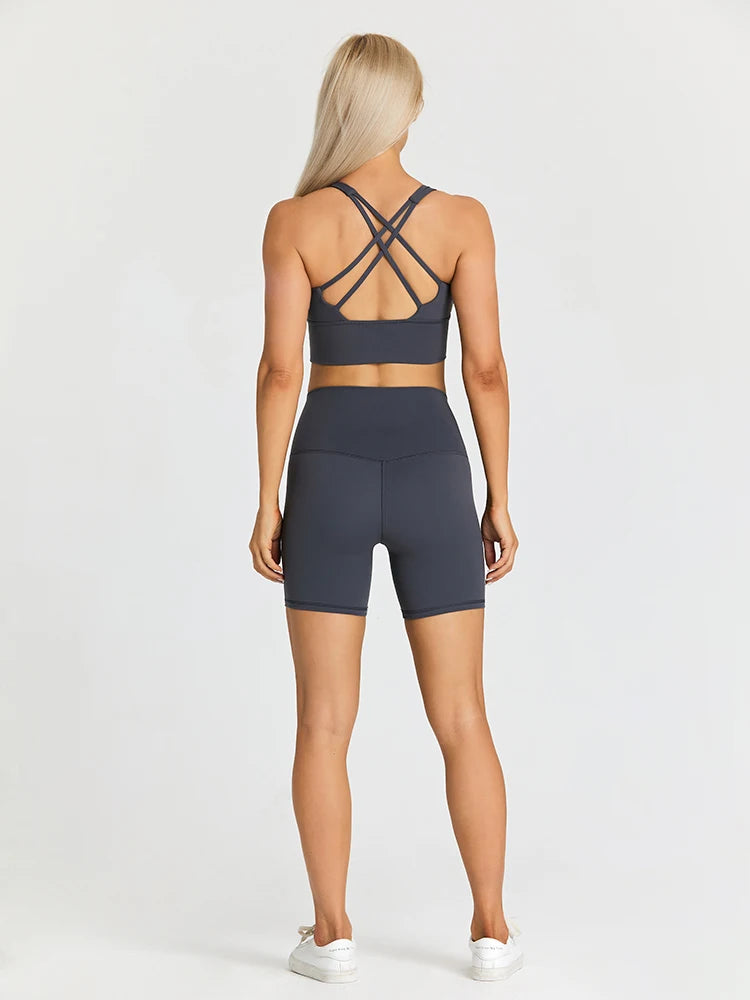 Yoga Shorts Set Women Fitness Suit 2 Piece Sports Gym Wear Workout Clothes Running Sportswear Sport Outfit The Clothing Company Sydney