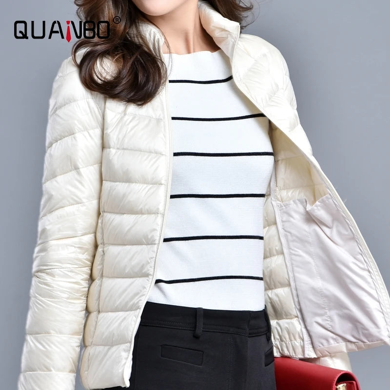 Women Spring Jacket Fashion Short Ultra Lightweight Packable Puffer Coats 15 Colors Female Down Warm Korean Slim Fit Parkas 5XL The Clothing Company Sydney