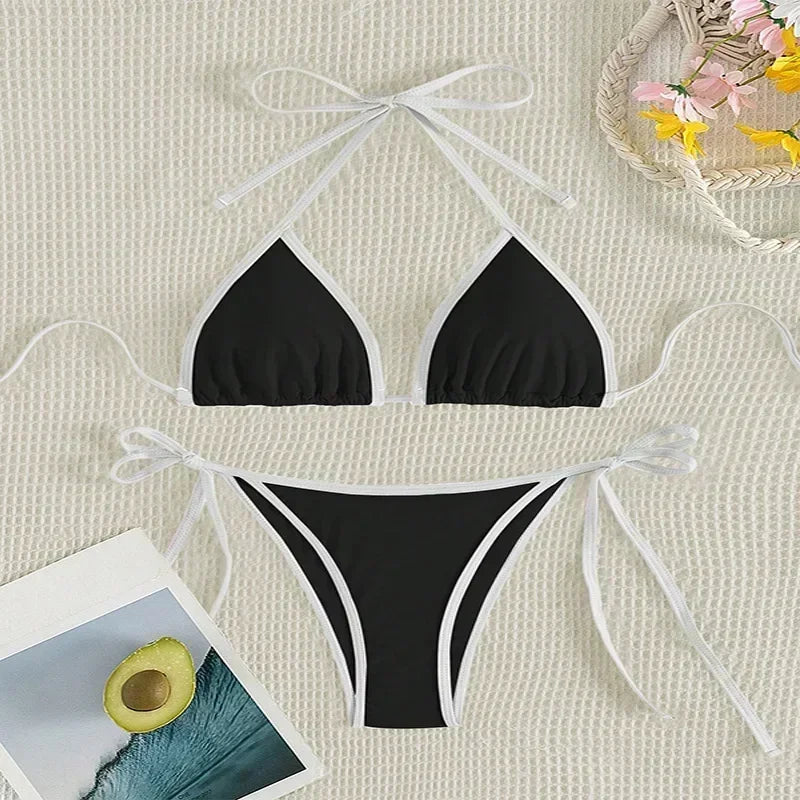 2 Piece String Micro Thong Swimsuit Women Halter Mini Swimwear Beachwear Bikini Set The Clothing Company Sydney