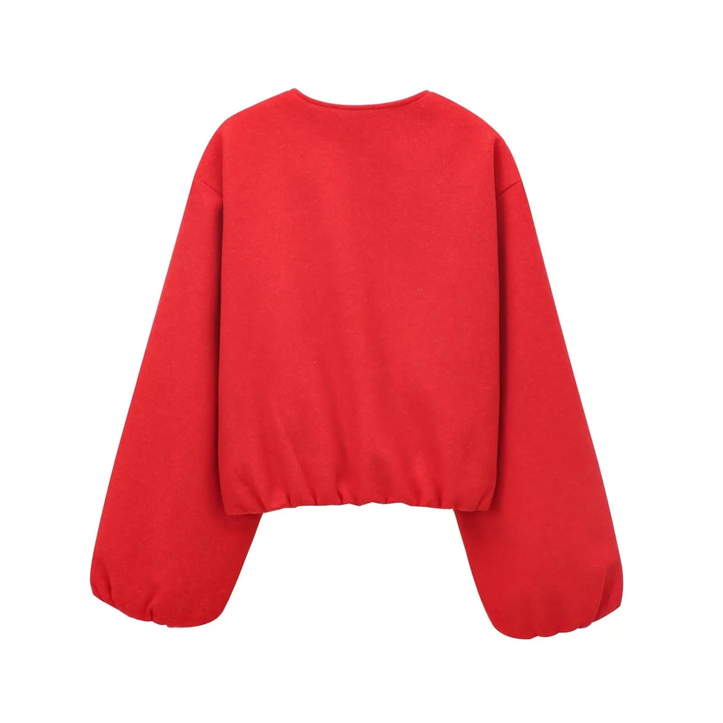 Women's Red Zipper Bomber Jackets Soft Cropped Jackets Long Sleeve Sports Jacket Outerwear The Clothing Company Sydney