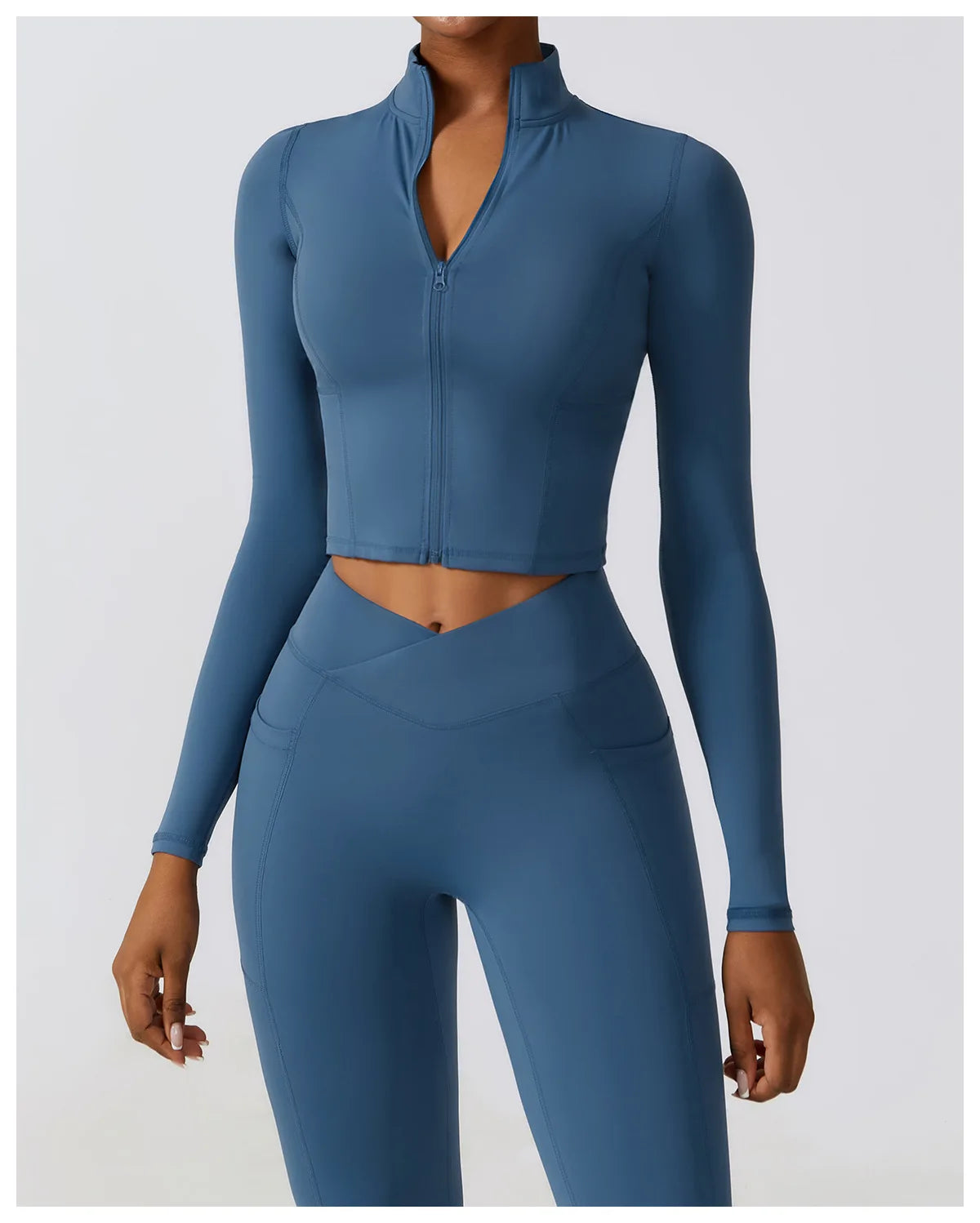 Women's High Elastic Crop Top Spandex Long Sleeve Yoga Shirts Sportswear Yoga Jacket Workout Gym Clothing Sports Clothes The Clothing Company Sydney