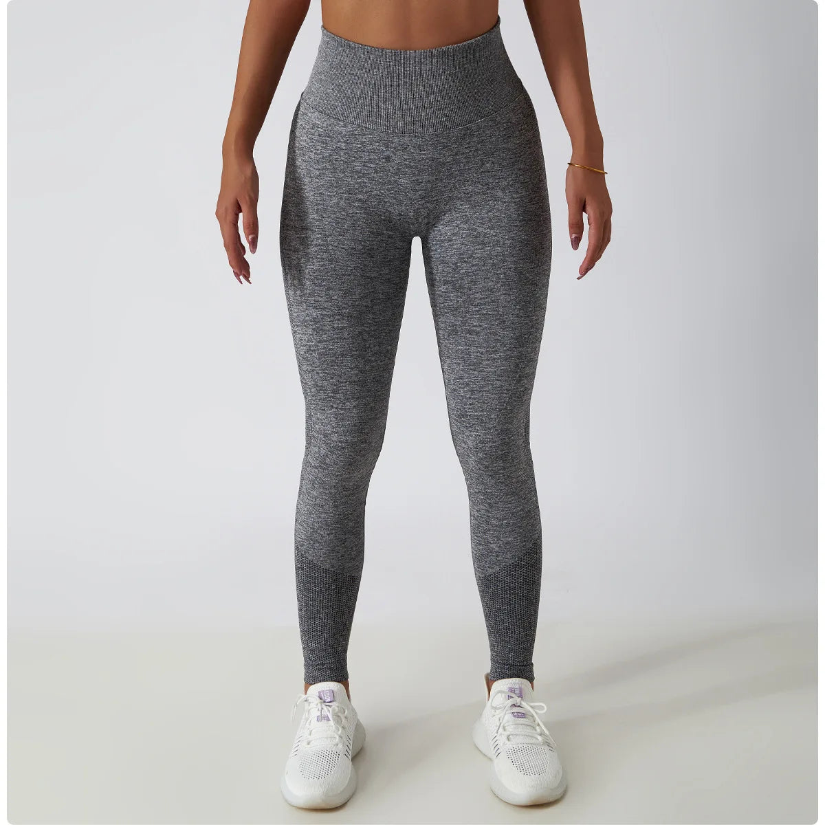 Women's Ribbed Seamless Yoga Pants High Waist Gym Leggings Sports Fitness Legging Running Tights - The Clothing Company Sydney