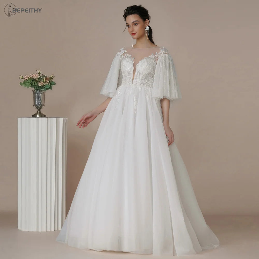 Princess Strapless Ivory Glitter Wedding Dresses Court Train Bride 3D Flower Romantic Shinny Bridal Gown The Clothing Company Sydney
