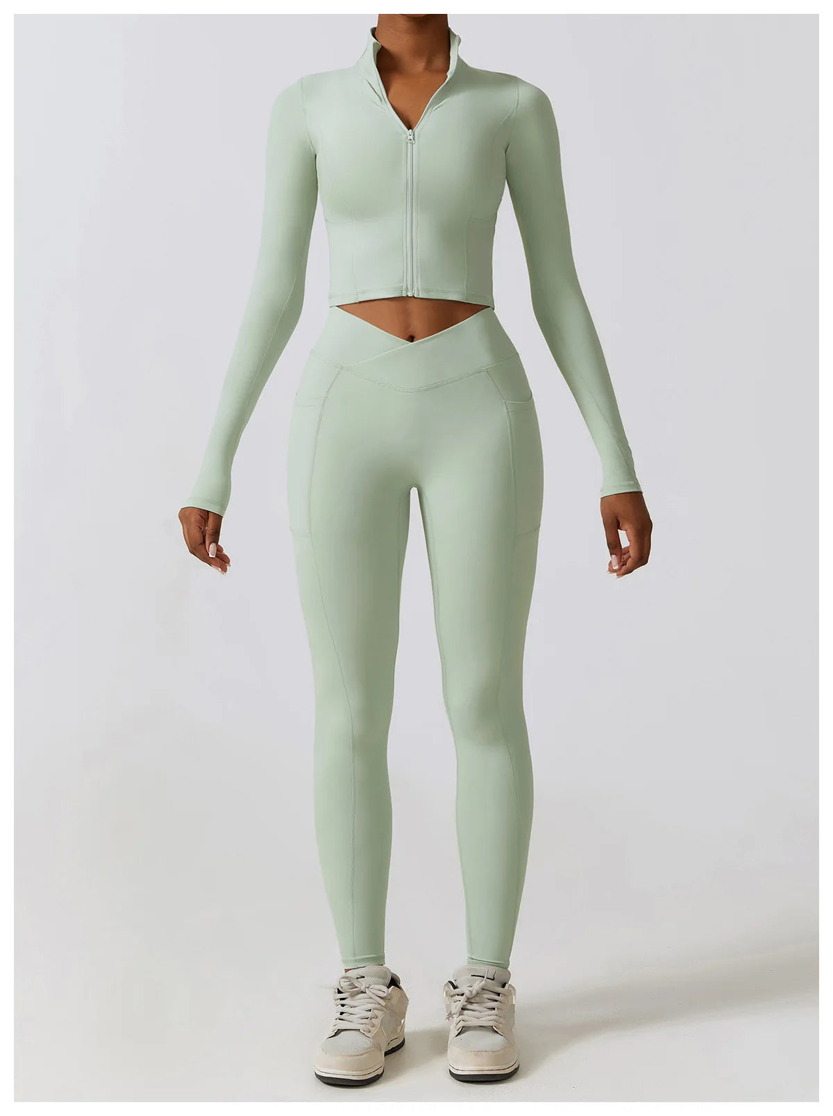 Women's High Elastic Crop Top Spandex Long Sleeve Yoga Shirts Sportswear Yoga Jacket Workout Gym Clothing Sports Clothes The Clothing Company Sydney