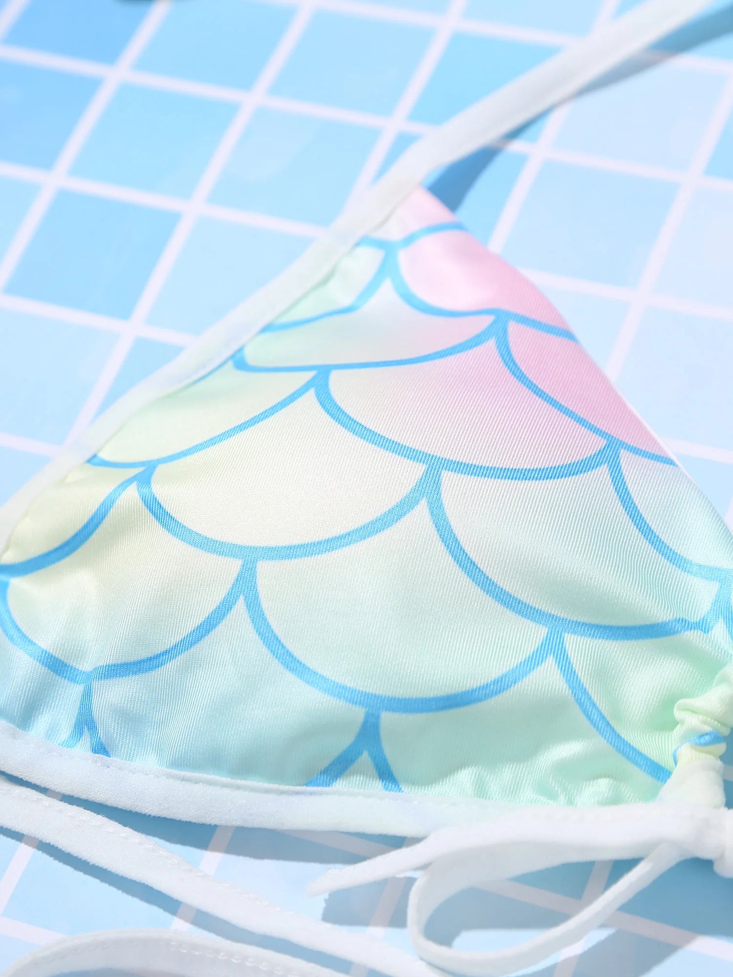 Women's Mermaid Print Swimsuit Bikini Bathing Suit Halter Sponge Pad Bra and Drawstring Briefs Beach Pool Surfing Swimwear - The Clothing Company Sydney