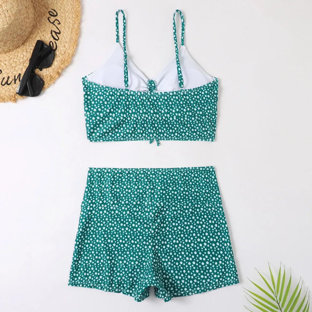 2 Piece High Waist Bikini Swimsuit Women Push Up Bikini Floral Swimsuit Print Swimwear Swim Trunks Bathing Suit - The Clothing Company Sydney