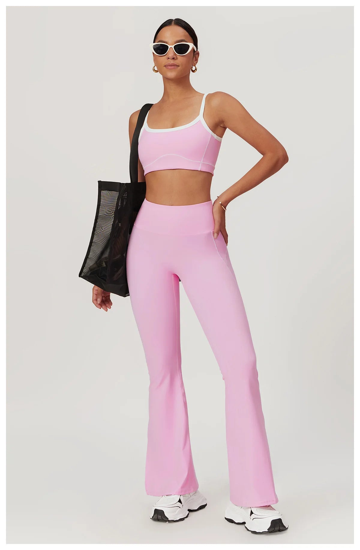 2 Piece Yoga Set Women Sport Bra Gym Workout Legging High Waist Wide Flare Pant Fitness Sports Shorts Active Wear Suit The Clothing Company Sydney