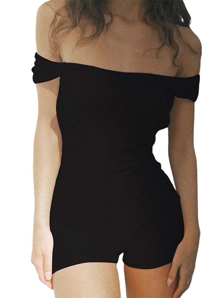 Women's Short Sleeve Backless Tie-up Playsuits Streetwear Summer Slim Rompers Low Cut Jumpsuits Biker Shorts The Clothing Company Sydney