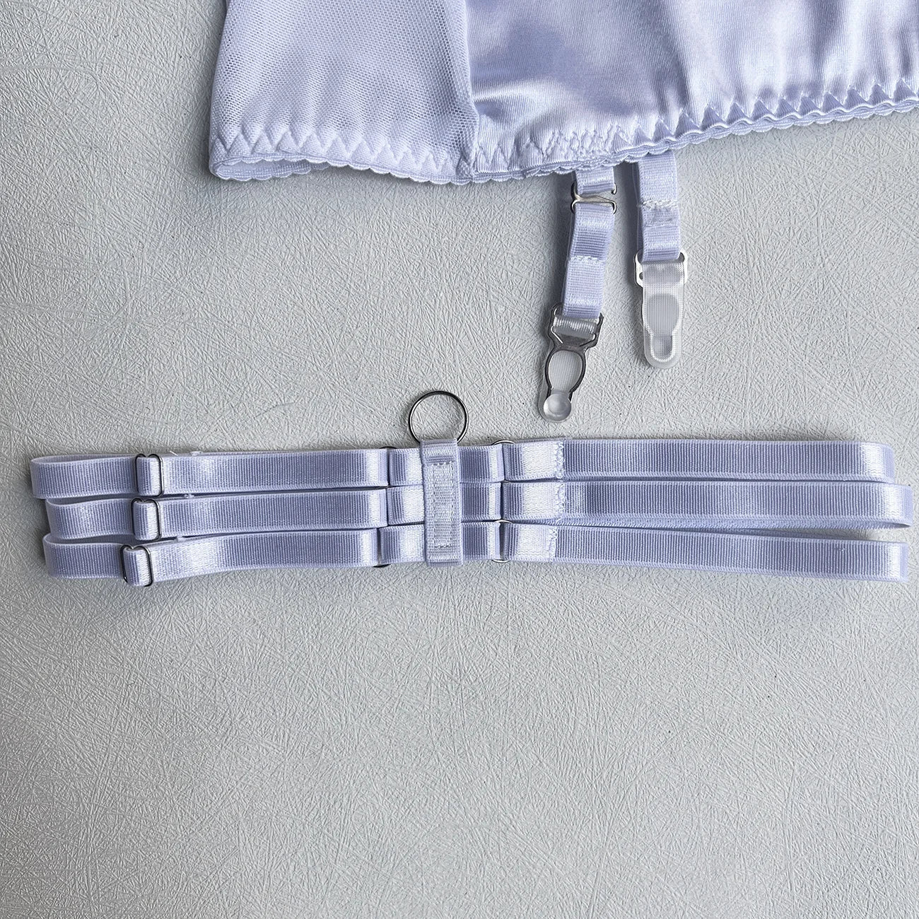 5 Piece Satin Lingerie Underwear Lace Seamless Intimate Skirt Bra And Briefs Outfit Set - The Clothing Company Sydney