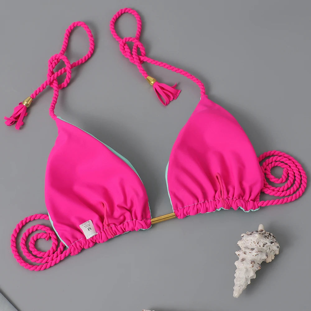 2 Piece Triangle String Bikini Swimsuit Tie Side Thong Swimwear Female Bathing Swimming Suit Summer Beachwear The Clothing Company Sydney