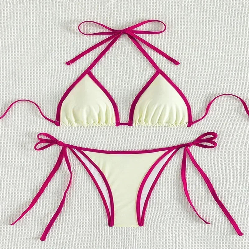 2 Piece String Micro Thong Swimsuit Women Halter Mini Swimwear Beachwear Bikini Set The Clothing Company Sydney