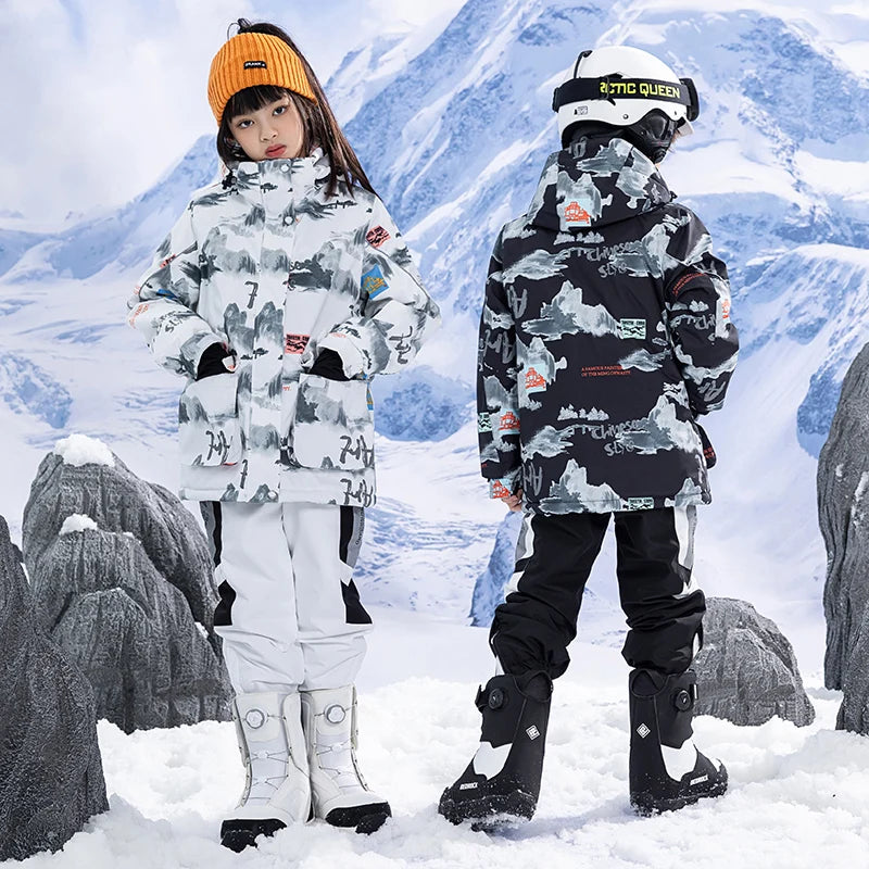 Children's Snow Suit Outfit Wear Outdoor Waterproof Windproof Warm Costume Winter Snowboarding Ski Jacket and Strap Pant Boys and Girls The Clothing Company Sydney