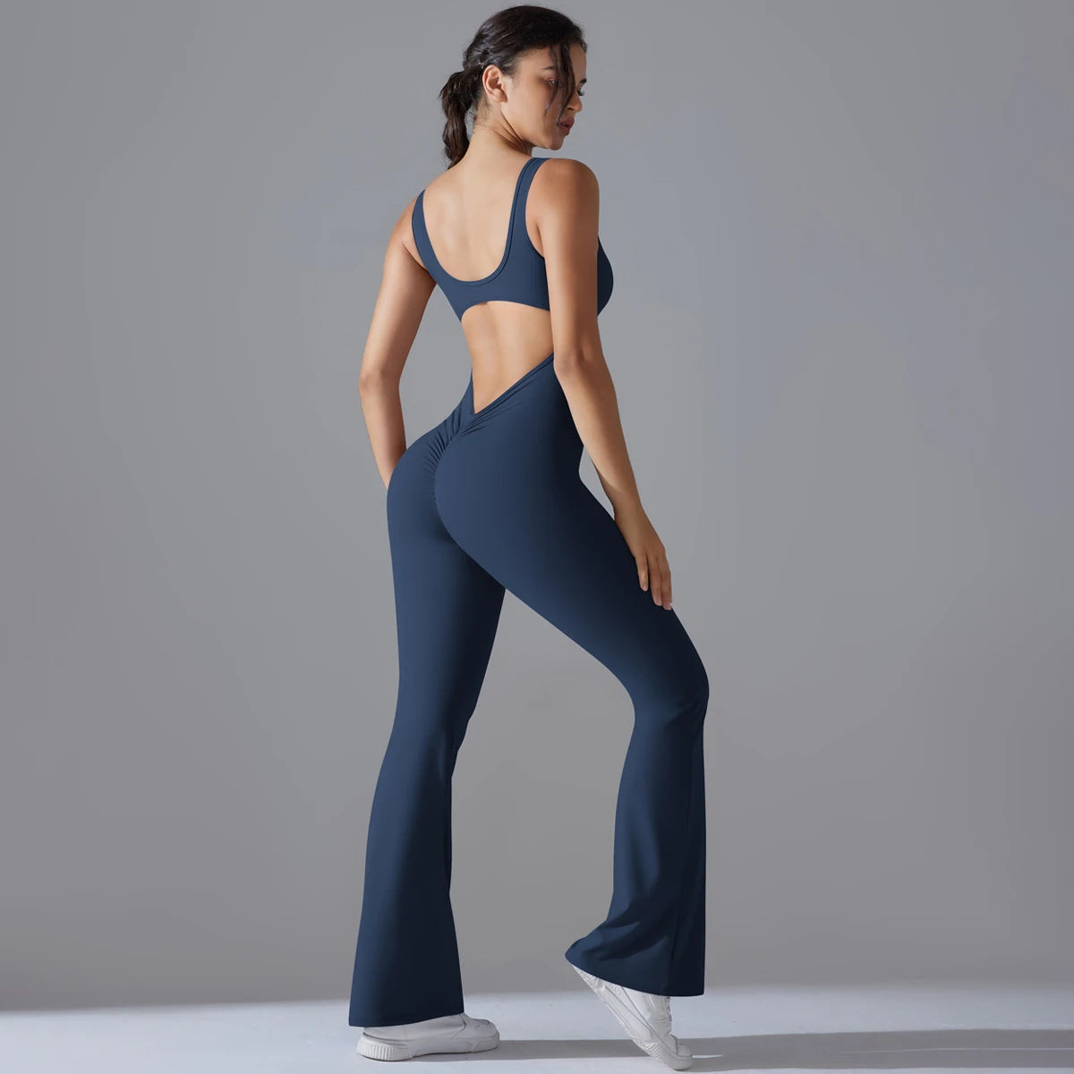 V Back Jumpsuit Gym Set Women Training Yoga Suit Sportswear Sports Fitness Rompers Stretch Workout Bodysuits The Clothing Company Sydney