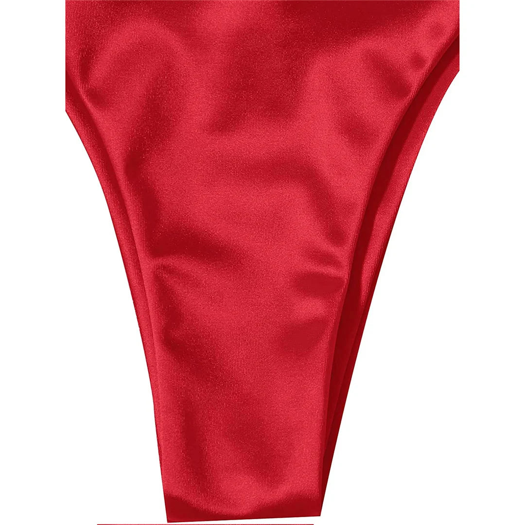 Halter Satin Brazilian Bikini Women Swimwear Female Swimsuit Two-piece Bikini set Bather Bathing Suit The Clothing Company Sydney