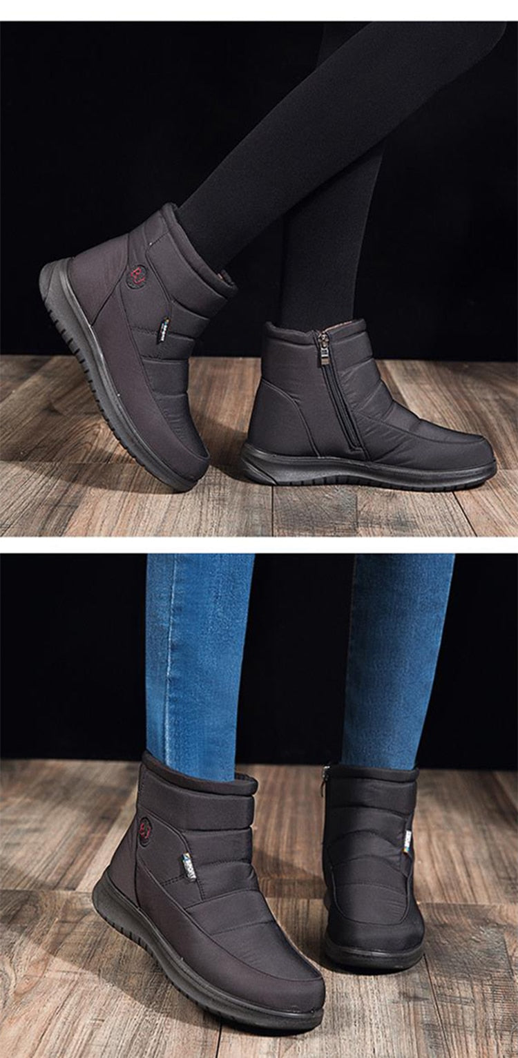 Women Boots Snow Fur Shoes zipper Platform Boots For Women's Girls Soft Ankle Boots Waterproof Plush Winter Shoes The Clothing Company Sydney