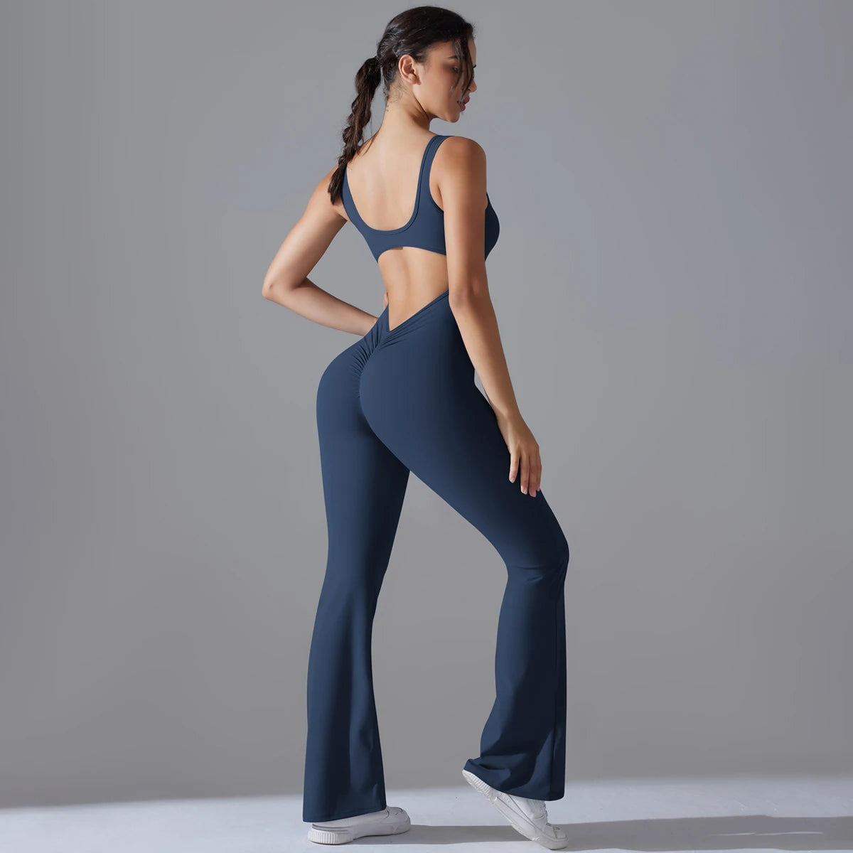 V Back Jumpsuit Gym Set Women Training Yoga Suit Sportswear Sports Fitness Rompers Stretch Workout Bodysuits The Clothing Company Sydney