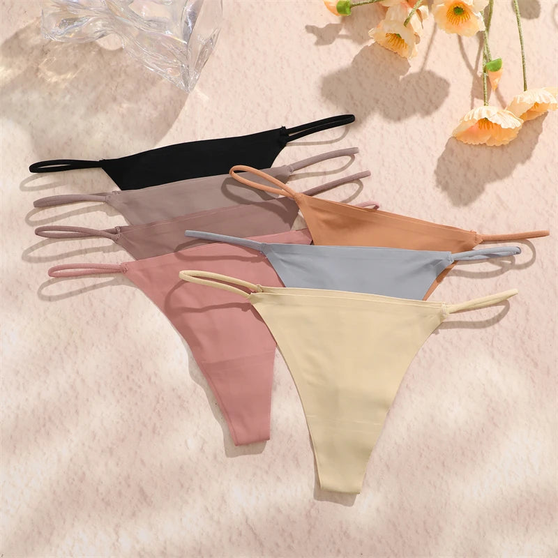 3 Pack Women Seamless Thongs Low Waist Bikini Panties Female Underpants T-back Underwear - The Clothing Company Sydney