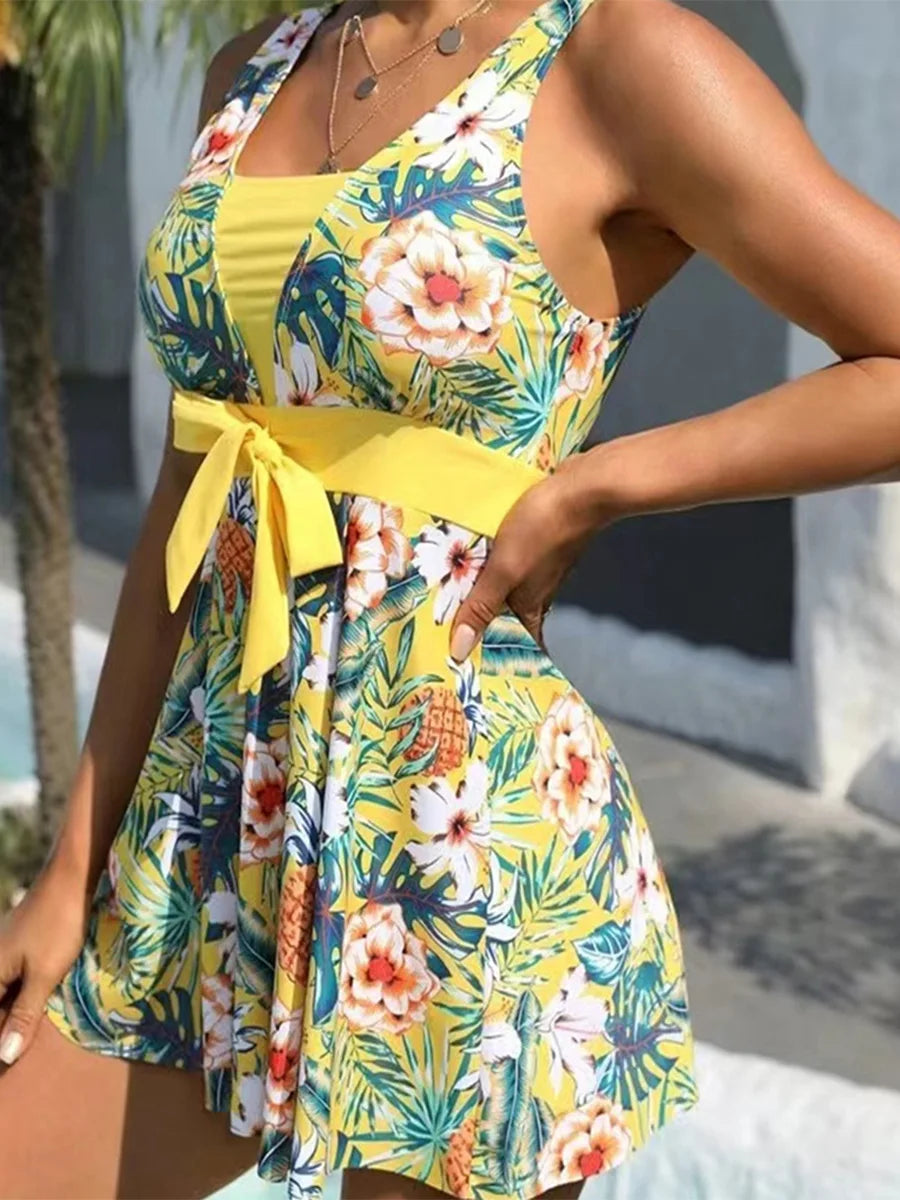 Floral Tankini Set 2 Piece Women Swimsuit High Waist Swimwear Bathers Bathing Swimming Suit Summer Beachwear - The Clothing Company Sydney