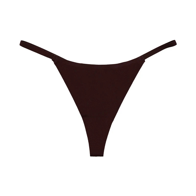 Women's Seamless Underpants Ice Silk Thongs Low Waist Bikini T-back Solid Color Traceless G-String Panties The Clothing Company Sydney