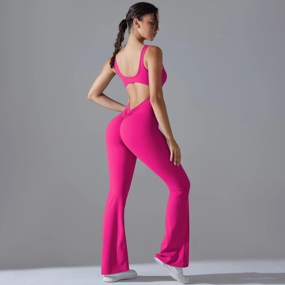 V Back Jumpsuit Gym Set Women Training Yoga Suit Sportswear Sports Fitness Rompers Stretch Workout Bodysuits The Clothing Company Sydney