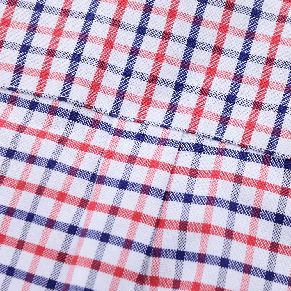 Men's Versatile Casual Checkered Oxford Cotton Shirts Single Pocket Long Sleeve Standard-fit Button Down Gingham Striped Shirt The Clothing Company Sydney