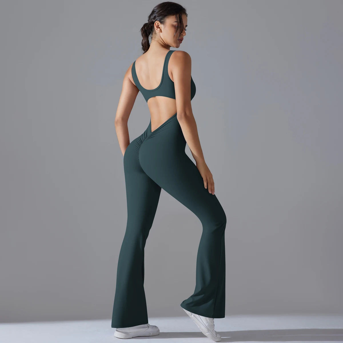 V Back Jumpsuit Gym Set Women Training Yoga Suit Sportswear Sports Fitness Rompers Stretch Workout Bodysuits The Clothing Company Sydney