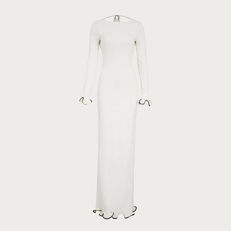 Autumn Knitted Mini Contrast Color Slim Sweater Dress Elegant Party  Long Sleeve Dress - The Clothing Company Sydney