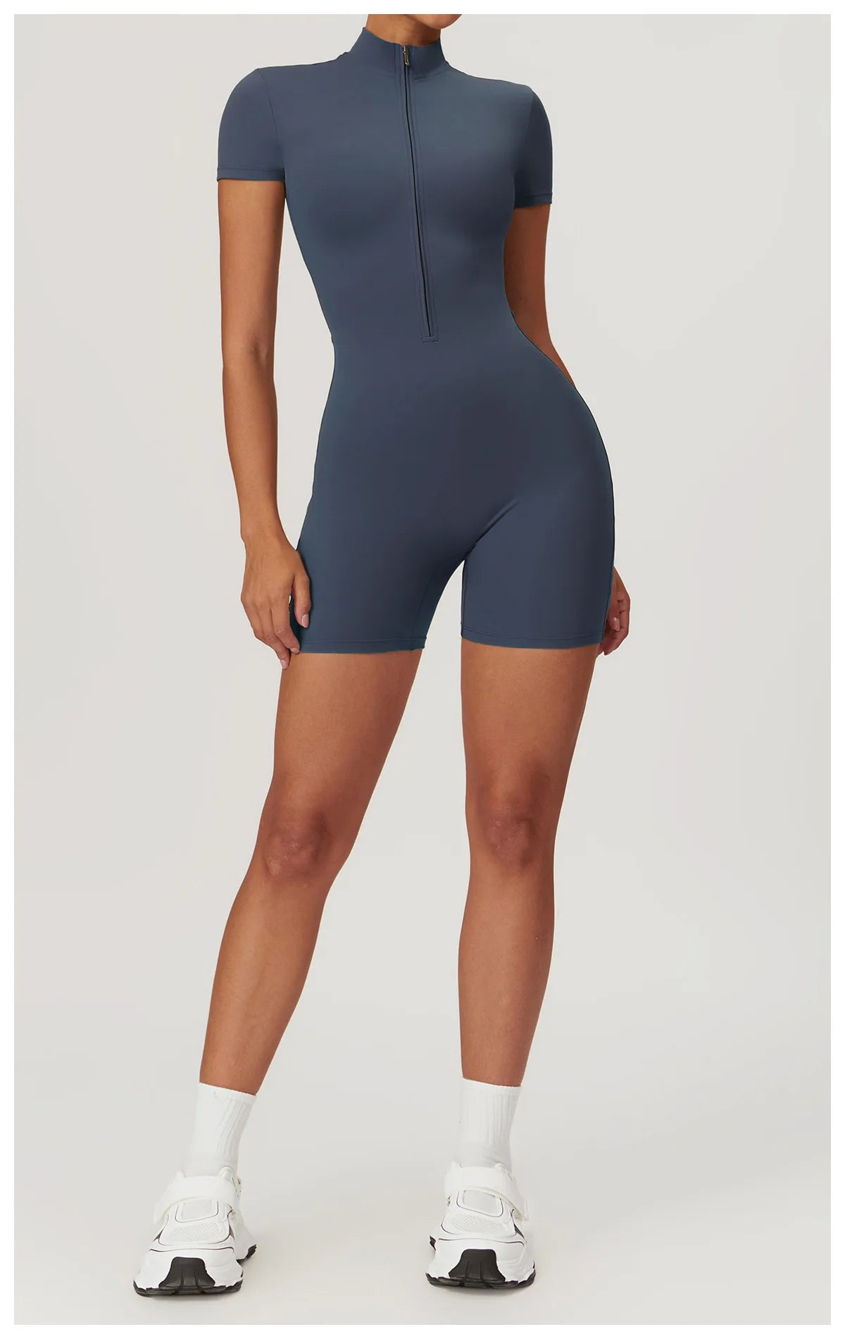 One Piece Jumpsuit Summer Short Sleeve Zipper Sports Wear Gym Fitness Bodysuits Women Dance Running Workout Clothes Yoga Suit The Clothing Company Sydney
