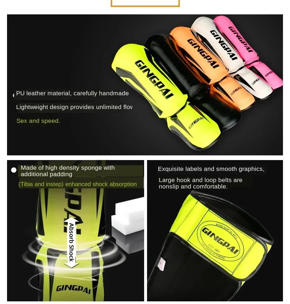 Boxing Shin Guards PU Leather Protect Leggings Equipment Martial Art Muay Thai Leg Taekwondo Feet Ankle Karate Protector The Clothing Company Sydney