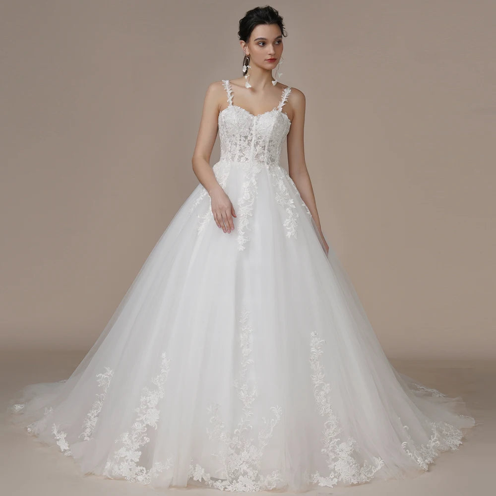 Princess Strapless Ivory Glitter Wedding Dresses Court Train Bride 3D Flower Romantic Shinny Bridal Gown The Clothing Company Sydney