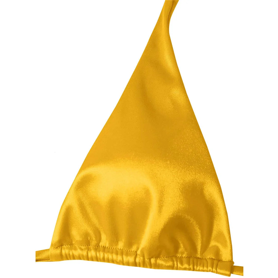 Halter Satin Brazilian Bikini Women Swimwear Female Swimsuit Two-piece Bikini set Bather Bathing Suit The Clothing Company Sydney