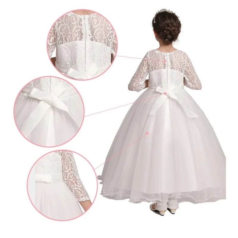 Girls Teenage Princess Dress Party Ball Gown Wedding Lace Kids Christmas Bridesmaid Costume Birthday Party Dress - The Clothing Company Sydney