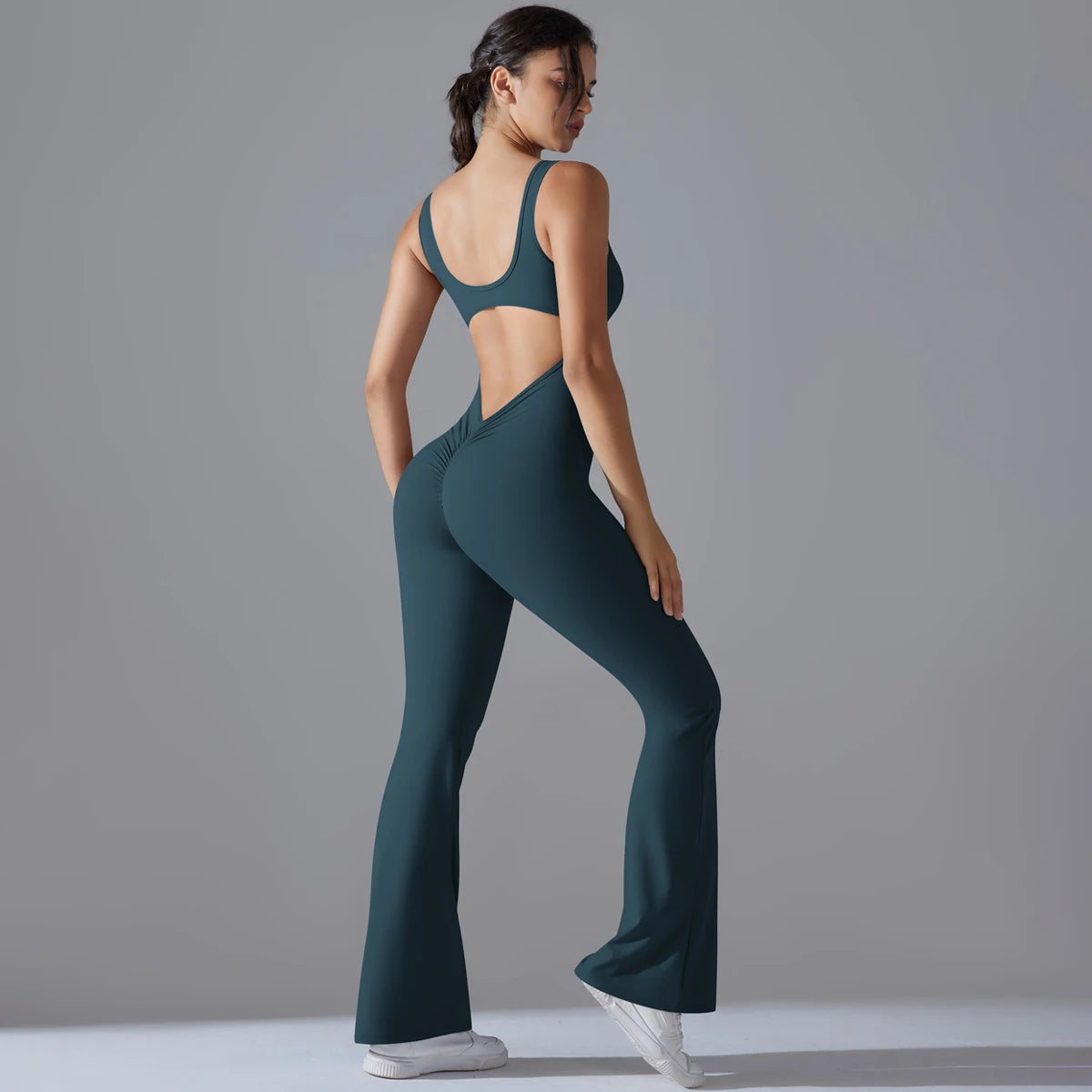 V Back Jumpsuit Gym Set Women Training Yoga Suit Sportswear Sports Fitness Rompers Stretch Workout Bodysuits The Clothing Company Sydney