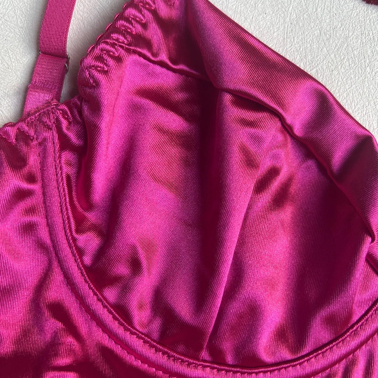 5 Piece Satin Lingerie Underwear Lace Seamless Intimate Skirt Bra And Briefs Outfit Set - The Clothing Company Sydney