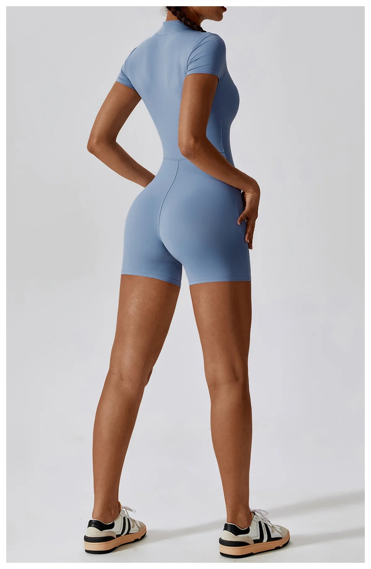 One Piece Jumpsuit Summer Short Sleeve Zipper Sports Wear Gym Fitness Bodysuits Women Dance Running Workout Clothes Yoga Suit The Clothing Company Sydney
