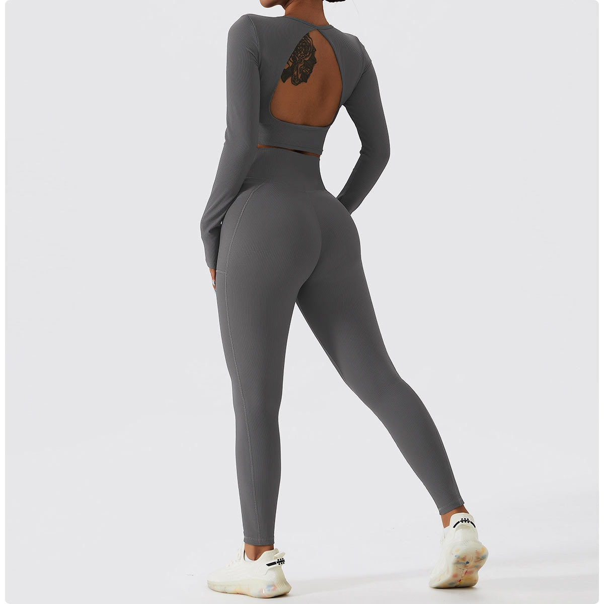 2 Piece Ribbed Yoga Set Women Suit For Fitness Sportswear Seamless Sports Suit Workout Clothes Tracksuit Sports Outfit Gym Clothing Wear The Clothing Company Sydney
