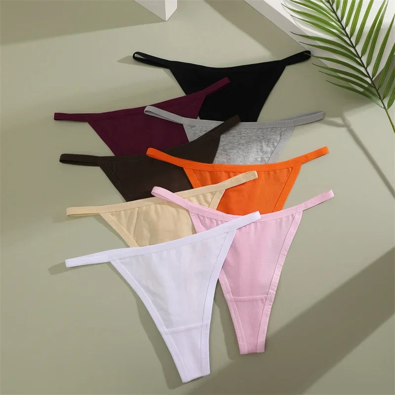 5 Pack Women's Cotton Panties Underwear Low Waist G-String Thongs Breathable Lingerie Set The Clothing Company Sydney