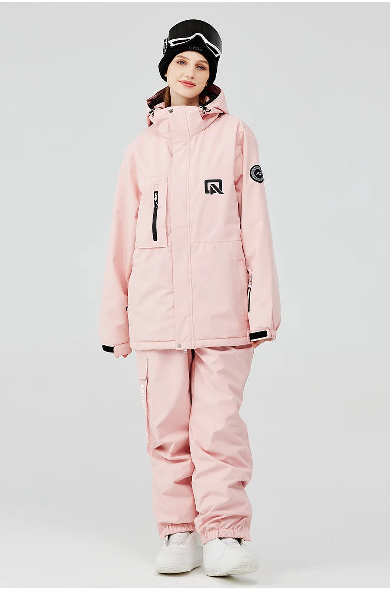 2 Piece Ski Sets for Women Ski Jackets and Pants Men Snowsuit Snowboard Coat Outfits Warm Hooded Waterproof Windproof Matching Set - The Clothing Company Sydney