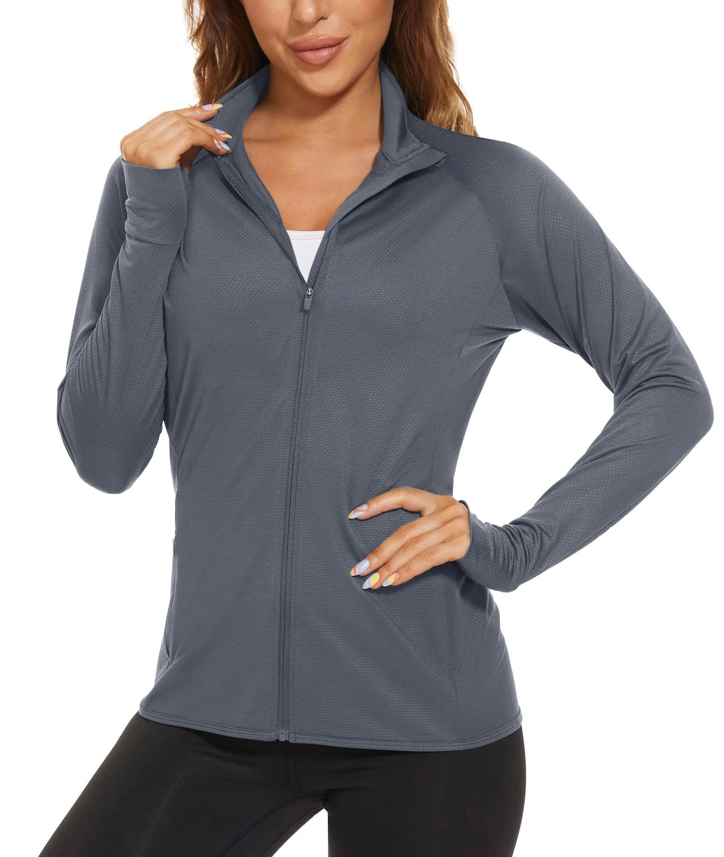 UPF 50+ Sun Protection Summer Shirts Women's Long Sleeve Shirts Full Zip Casual Jackets Zipper Pockets Golf Athlete Tops The Clothing Company Sydney