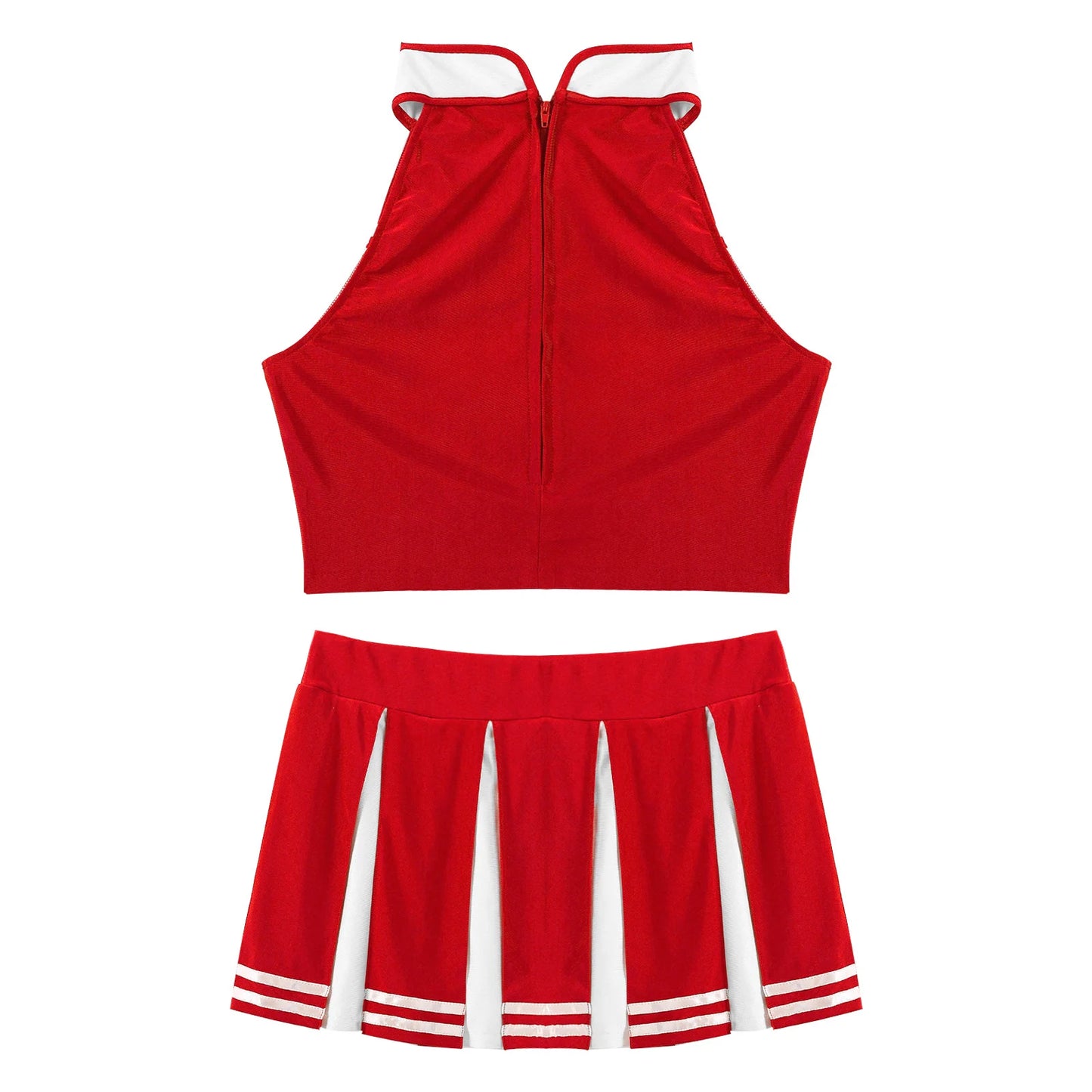 2 Piece Cheerleader Costume Women Adult Cheerleading Uniform Dancing Outfit Sleeveless Crop Top with Mini Pleated Skirt The Clothing Company Sydney