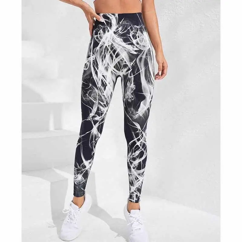 3D Print Tie Dye Sports Women Seamless High Waist Fitness Push Up Leggings Gym Clothing Workout Tights Pants - The Clothing Company Sydney