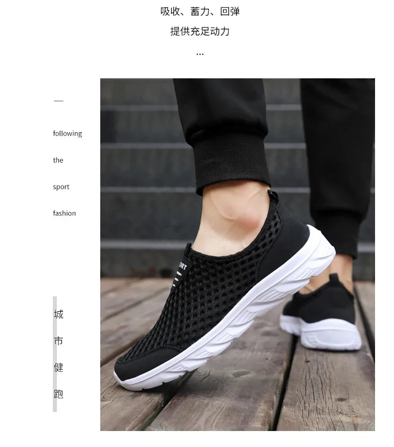 Lightweight Casual Breathable Slip on Male Casual Sneakers Anti-slip Men's Flats Outdoor Walking Shoes - The Clothing Company Sydney