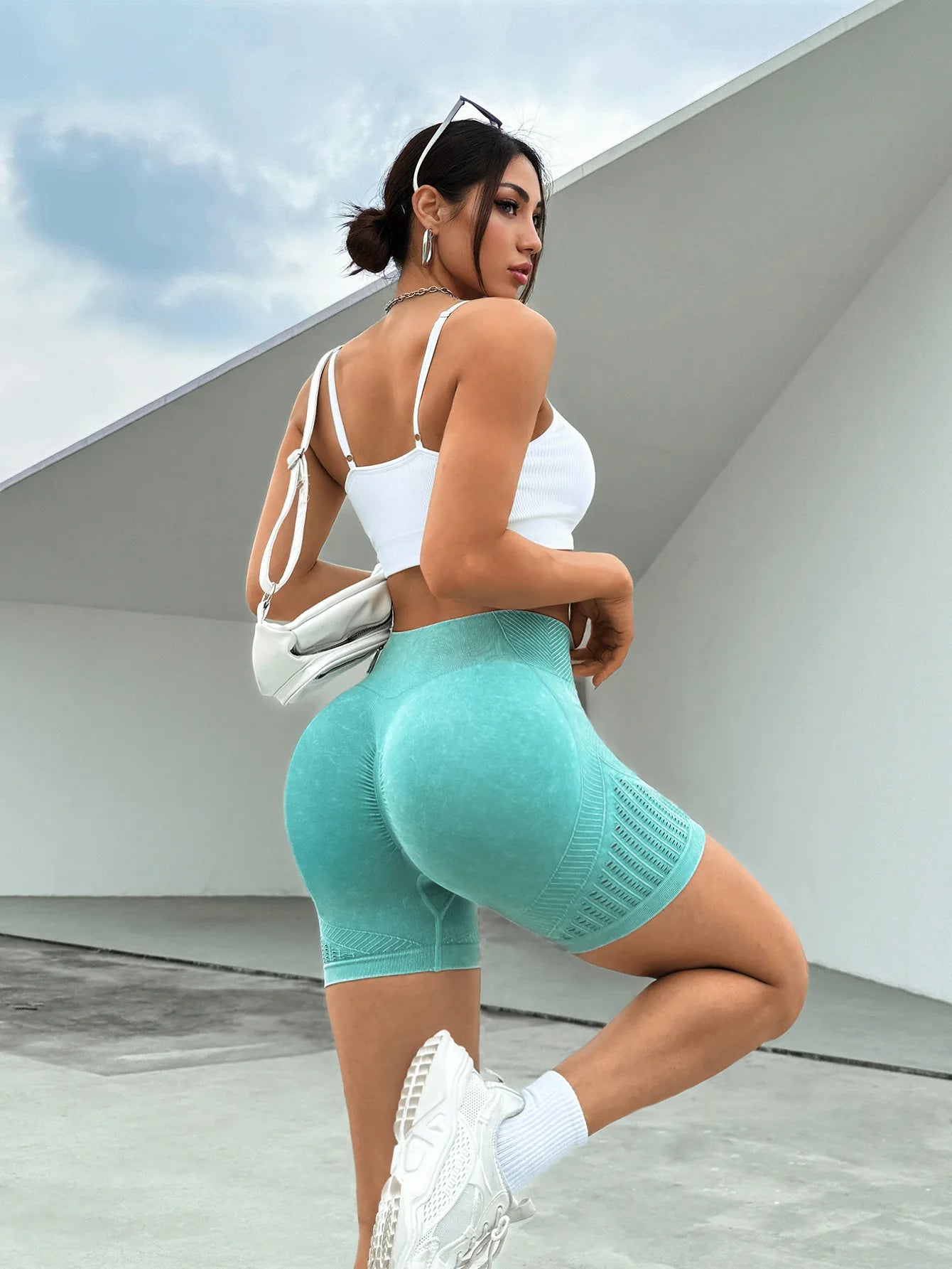 Hollow Out Running Biker Elastic Tights Yoga Gym Shorts The Clothing Company Sydney